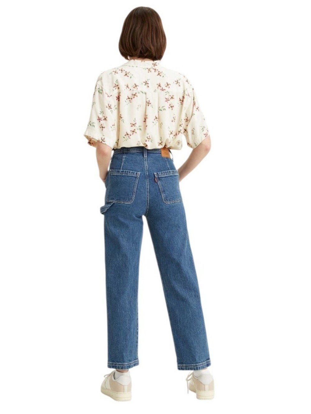 Levi's Premium Ribcage Straight Ankle Carpenter Jeans Medium Wash